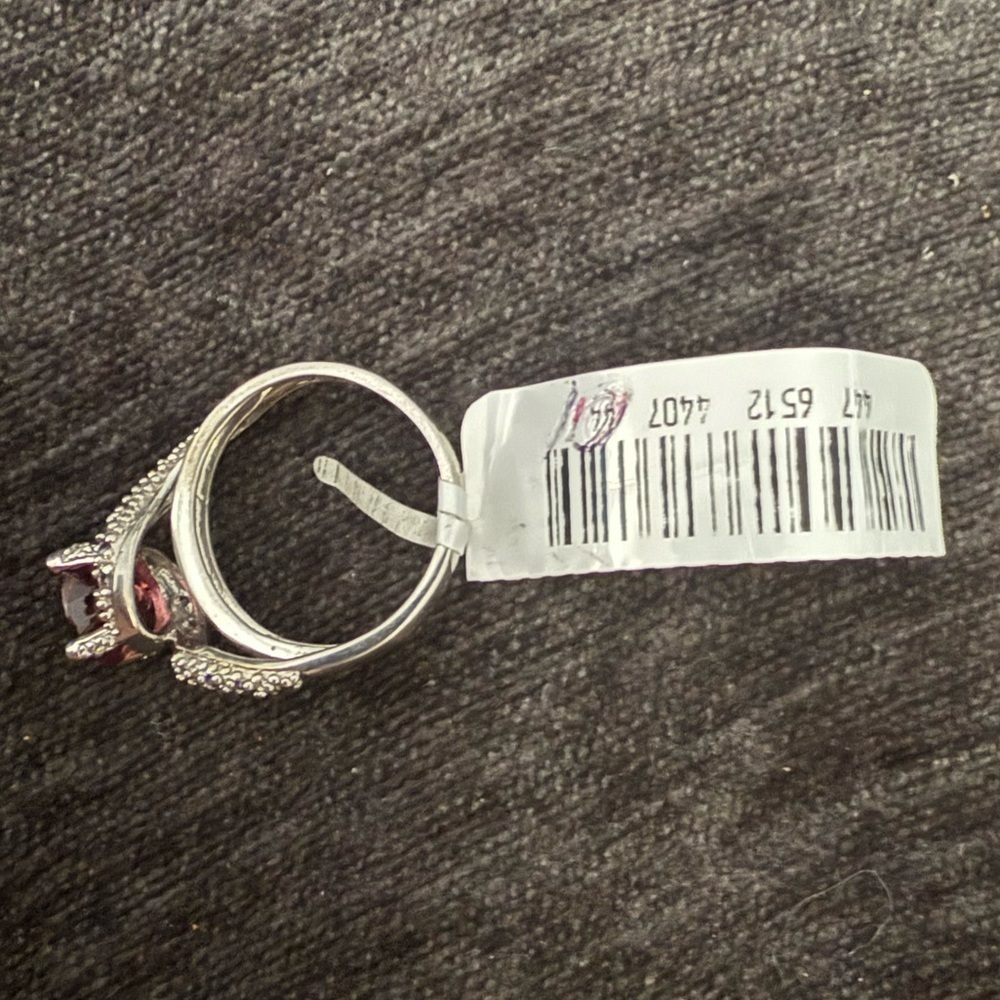 Vintage Ruby Sapphire and diamond ring 14k white gold sz 8 - Picture 7 of 10